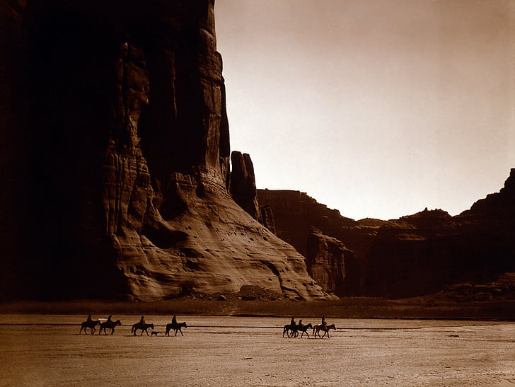 Rock canyon, dziki zachód, Canyon de chelly, Kanion, strome ściany, Navajo, 1904 roku