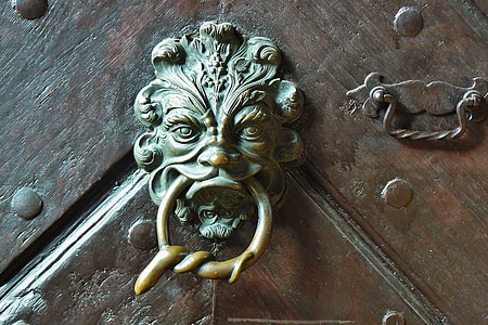 Klamka drzwi, drzwi pokrętło, drzwi, dane wejściowe, wejście do domu, Bamberg, Browar