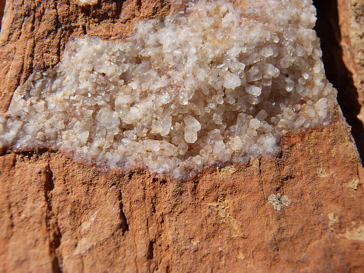 incrustation, kvarts, mineraler, Quartz krystaller, baggrunde, brun