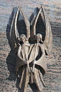 statue, sculpture, bronze, angel, harmony, figure, wing
