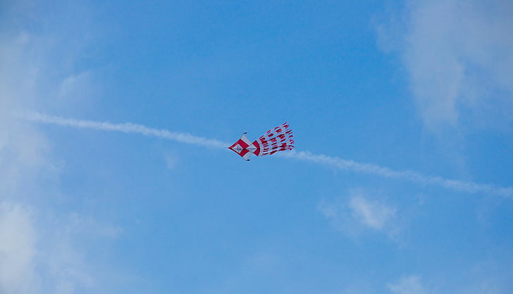 Kite, vermelho, jato, fluxo, Jetstream