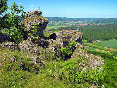 mountain, rock, outlook, franconian switzerland, walberla