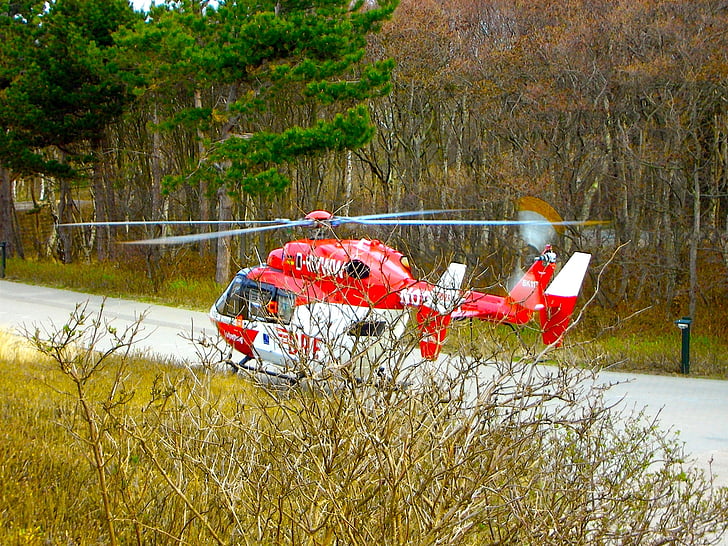 resgate, helicóptero de resgate, aviação, Use, carro, desporto, velocidade