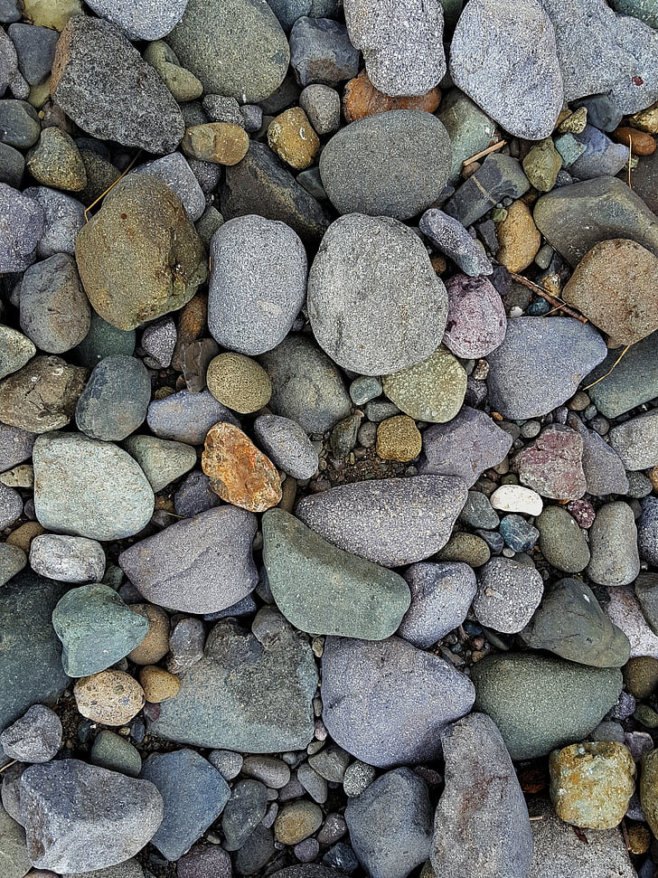 stones, pebbles, nature, big stone, summer