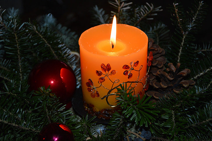 Vianoce, Advent, Vianočné aranžovanie, sviečka, šperky, Vianočné dekorácie, svetlo