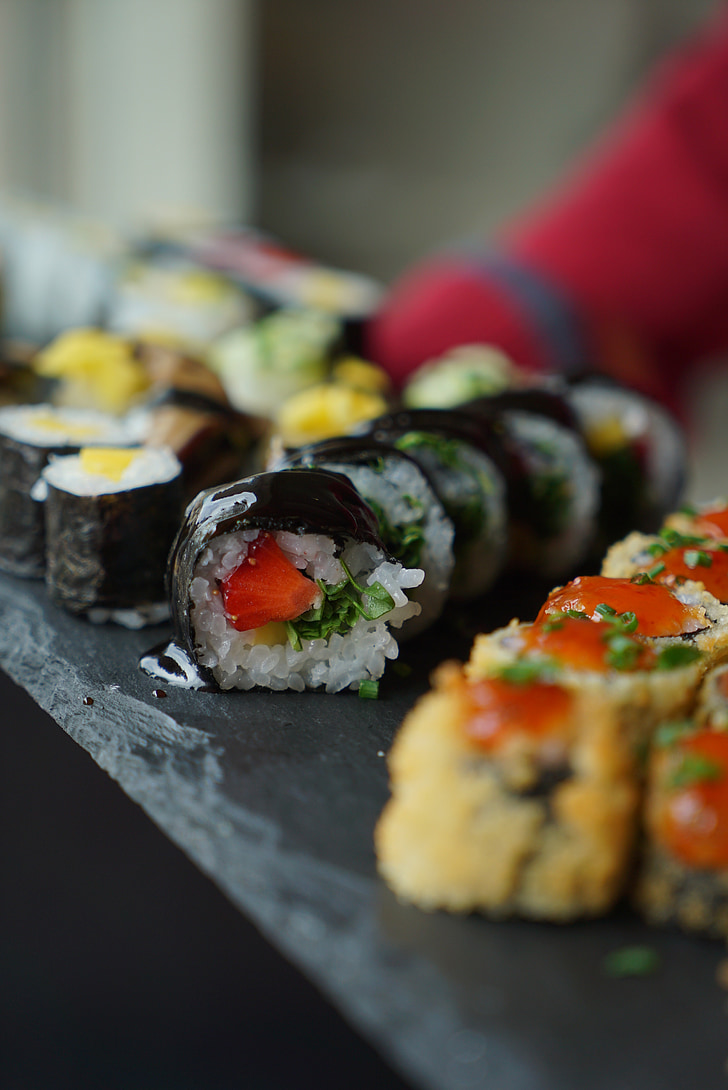 sushi, vegà, Àsia, un aperitiu, aliments, arròs, vegetariana