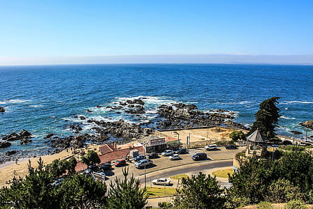 Concón, grad Via del mar, Čile, more, nebo