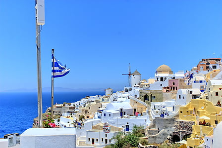 Grækenland, Santorini, Beach, solen, ferie, sommer, ferie