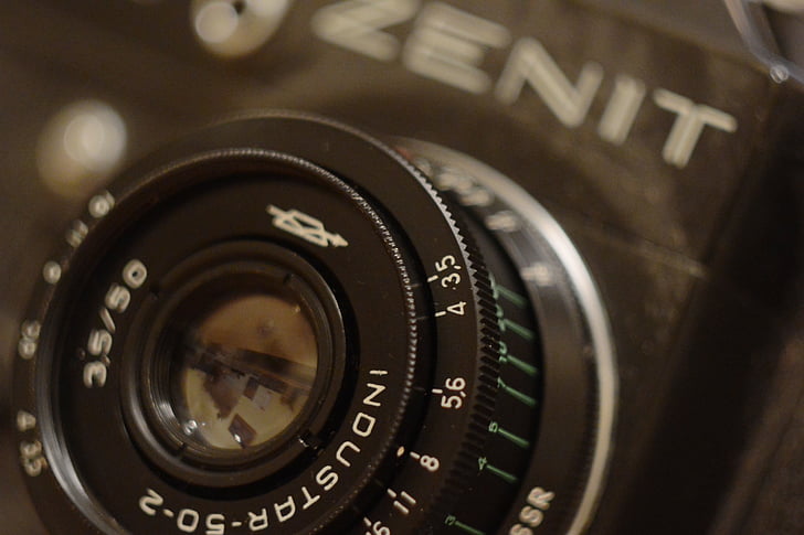 Zenit, camera, Sovjet, Industar, lens, Retro