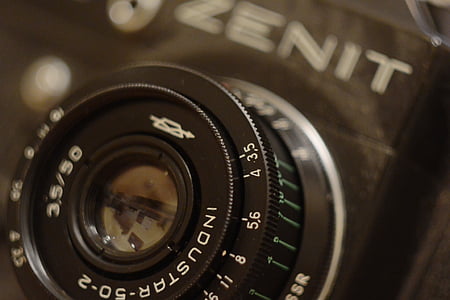 Zenith, fotoaparát, Sovietsky, industar, objektív, retro