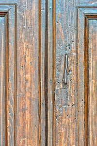 ドア, 木材, 鉄, テクスチャ, 古い, ハンドル, 錆
