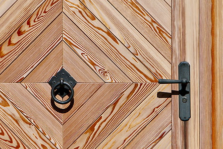 porta de fusta, l'anell crida espera, premsa, forma geomètrica, porta, fusta - material, tancat