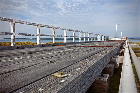 Pier, puinen, lankkuja, laituri, puu, Bridge, kaide