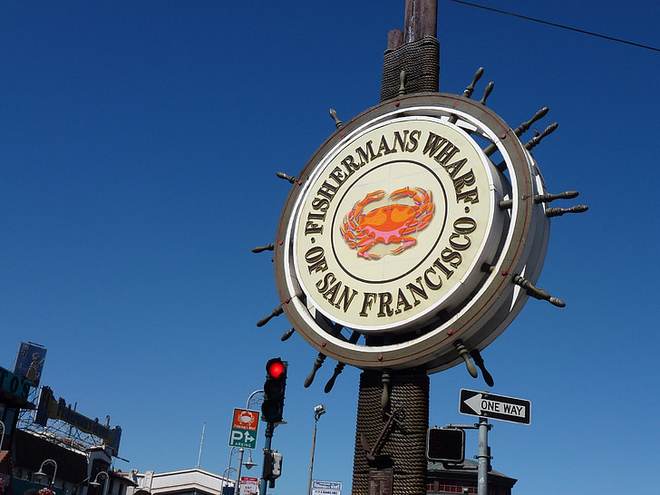 пътуване, Сан Франциско, раци, Ресторант, знак, морски дарове, инструкции