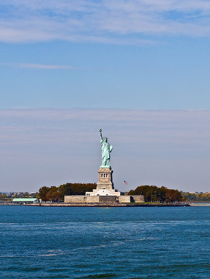 laisvės statula, Niujorkas, Jungtinės Amerikos Valstijos, statula, vandens