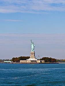 estátua da liberdade, Nova Iorque, Estados Unidos, estátua, água