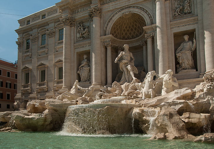 Rim, fontana Trevi, izvor, palača