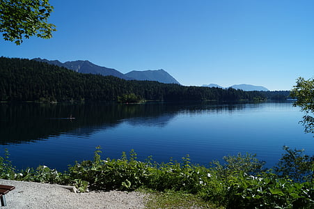 Eibsee, Bavière, Lac, eau, mise en miroir, nature, paysage