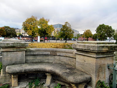 banco, banco de pedra, Mainz, Winter haven, Outono, banco, descanso