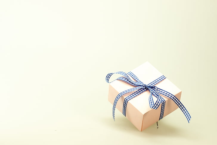 brown, black, gift, box, birthday, christmas, white ribbon