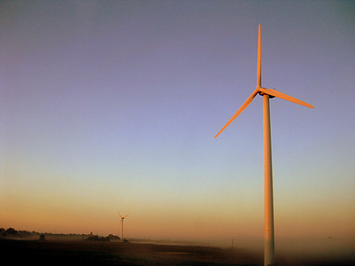 Windrad, winkrafftanlage, Windenergie, Windmühle, erneuerbare Energien, Morgen, Sonnenaufgang