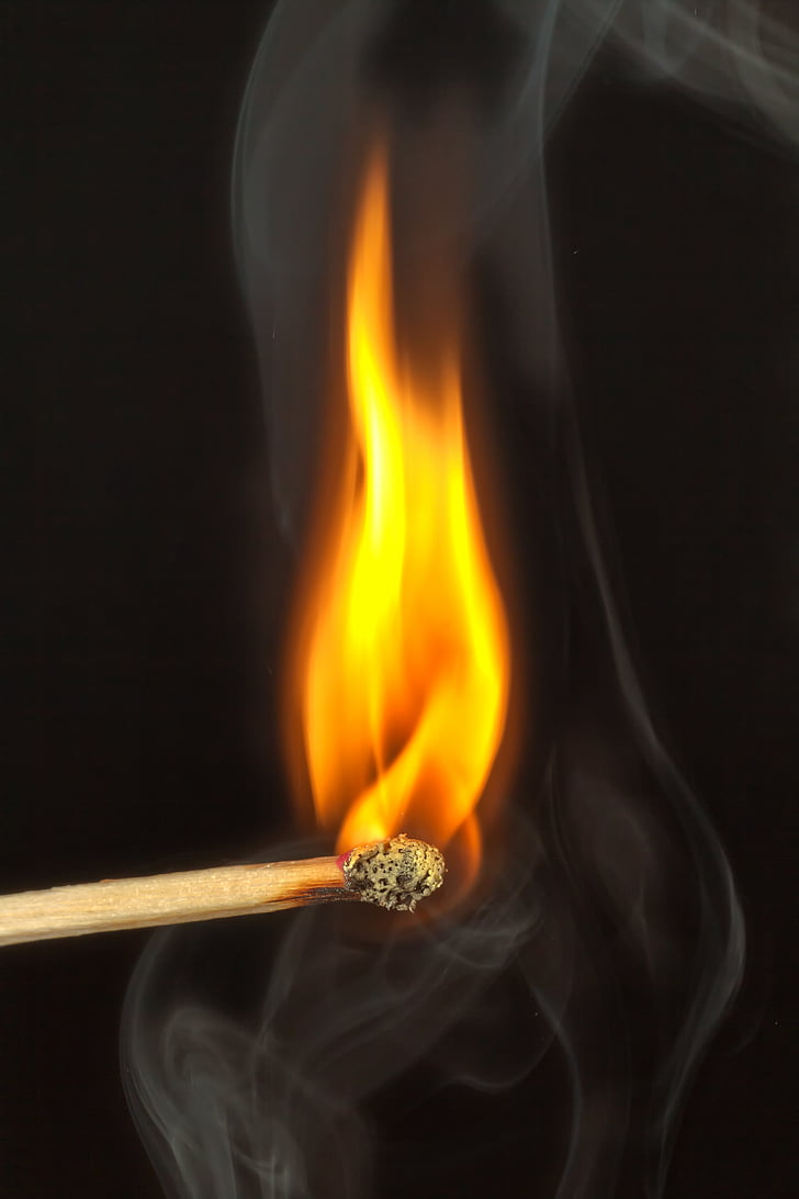 close-up, fogo, flama, calor, jogo, fumaça