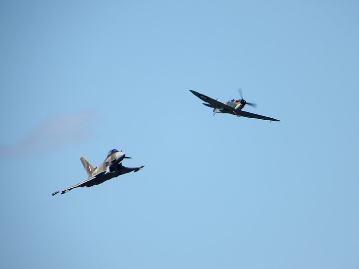 tyfon, Spitfire, Eurofighter, Air display, displayen, flygplan, Airshow