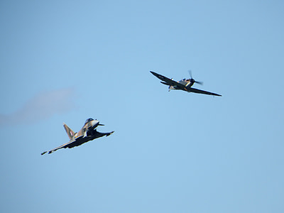 Tufão, Spitfire, Eurofighter, exposição de ar, exibir, aviões, Airshow