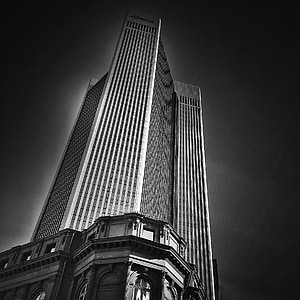 프랑크푸르트, 스카이 라인, 고층 빌딩, 건물, 은행, 아키텍처, 도이치 은행