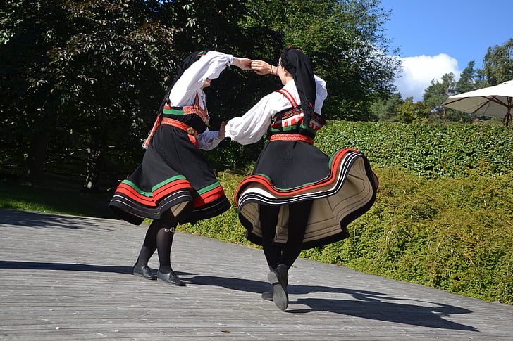 tautinių šokių, Norvegų, muziejų po atviru dangumi, šokių buvusios, lauke, vyrai, žmonės