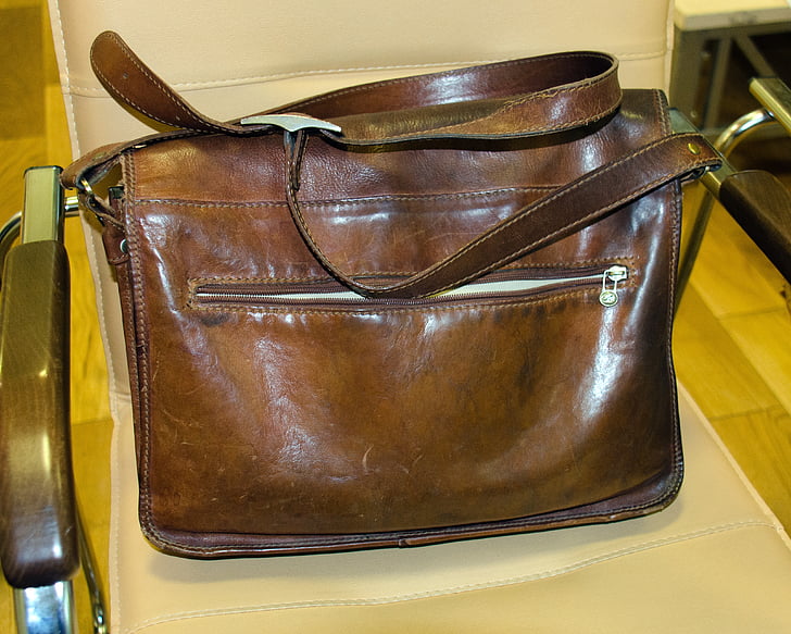 bag, leather, male, brown