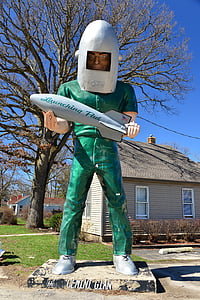 géant de Gemini, route 66, Wilmington, Illinois, restaurant, route de la mère, fusée