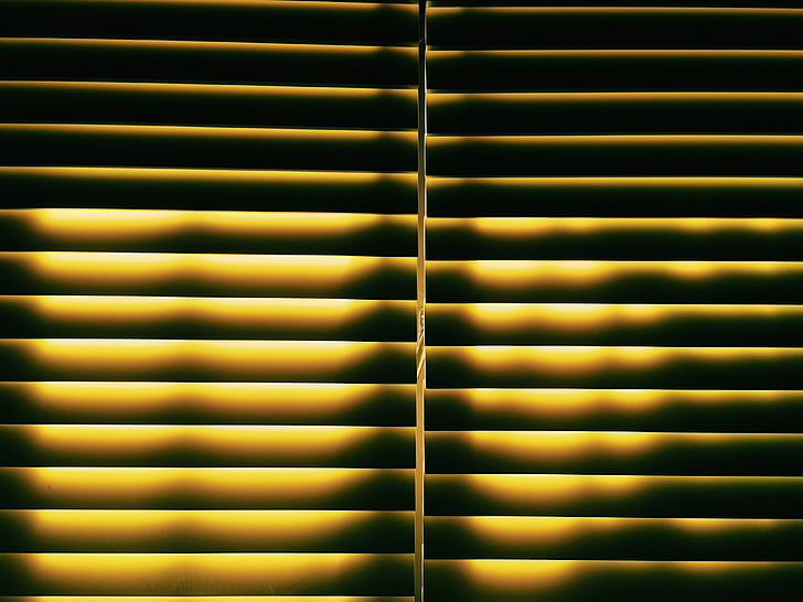 blinds, horizontal, pattern, window, yellow