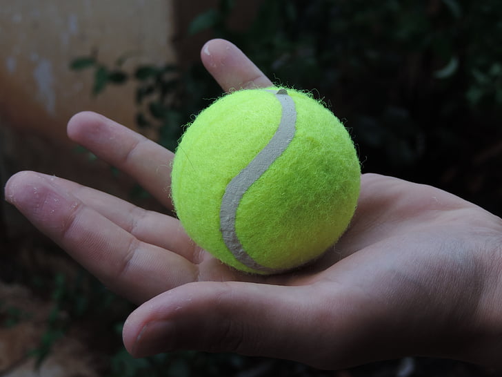 ballen, grønn, tennis