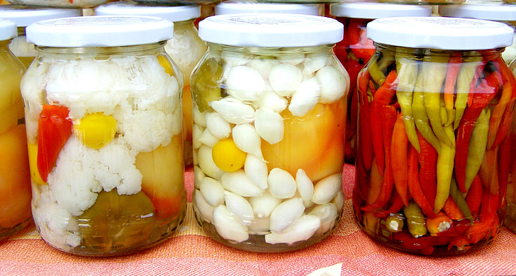 homemade pickles, pickles, dish