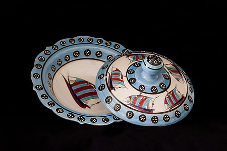 tile, handicrafts, increased, plate, bowl, cover, ceramic