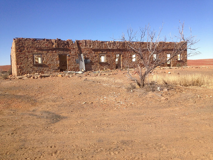 ruin, outback, australia, building, sky, old, stone