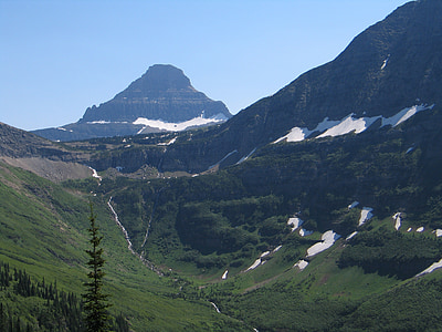 παγετώνας εθνικό πάρκο, βουνά, παγετώνας, τοπίο, τοπίο, το καλοκαίρι