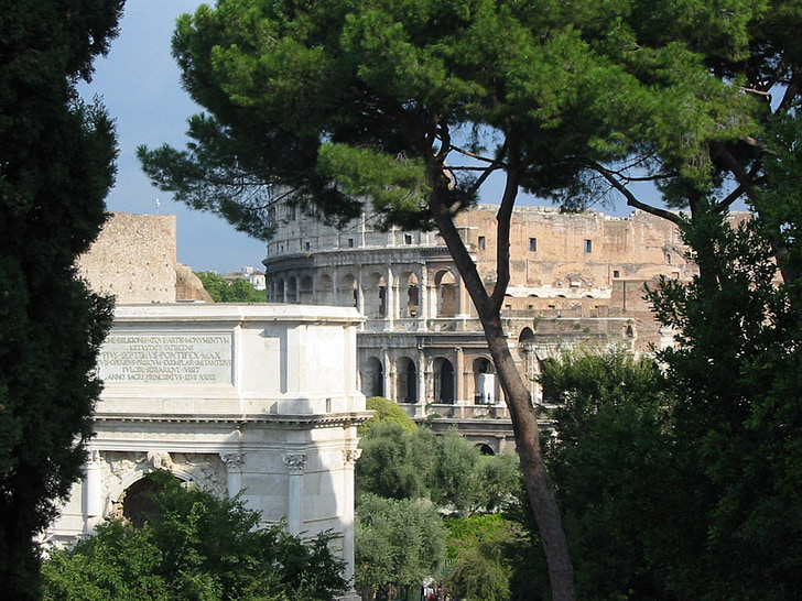 Colosseum, Roma, Italia, Roma, Forum, zaman kuno, Monumen