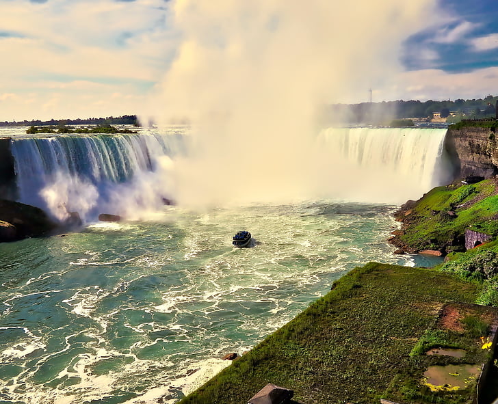 Niagara, cascada, Canadá, Ontario, cae, Estados Unidos, agua