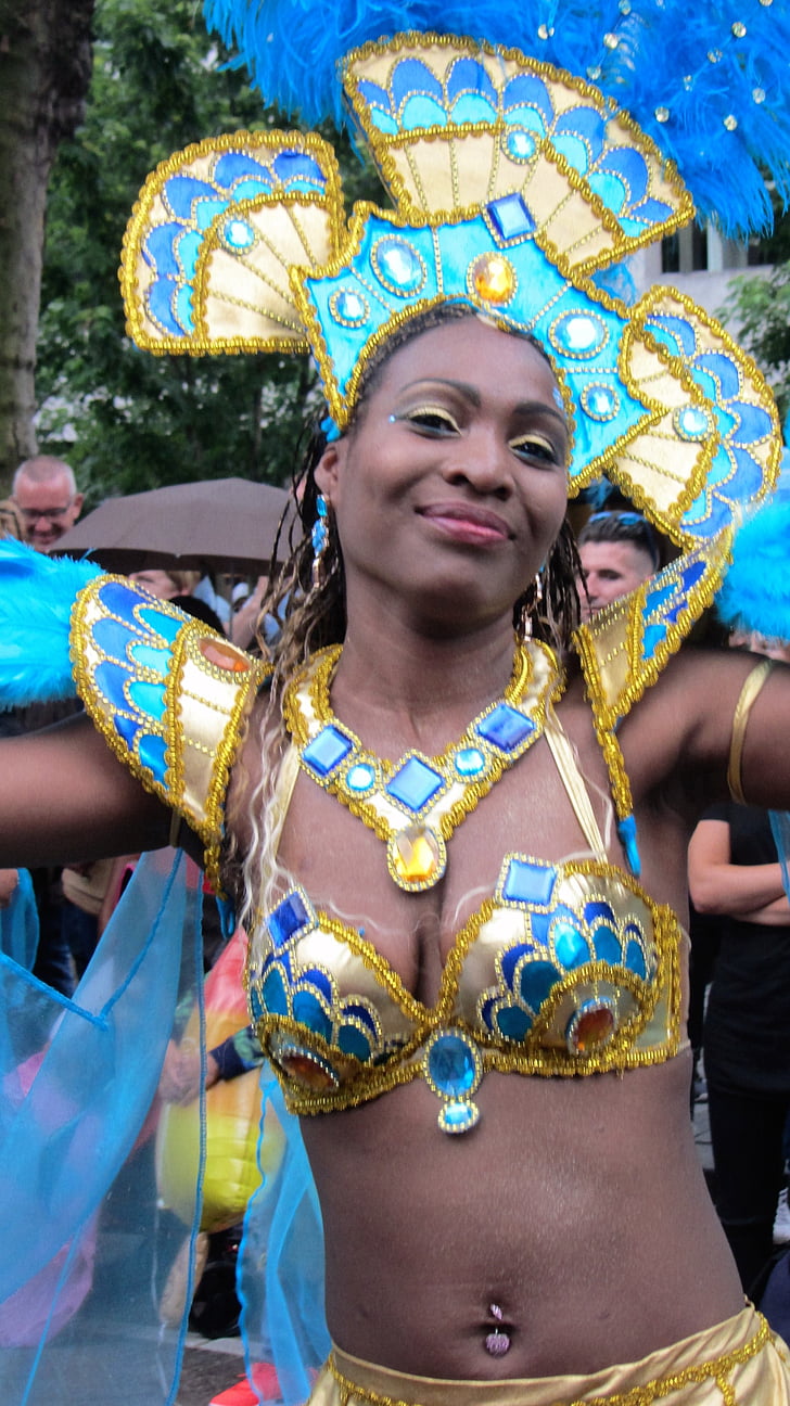 feliç, Partit, desfilada, bella dona, Carnaval, Rotterdam, Carnaval d'estiu