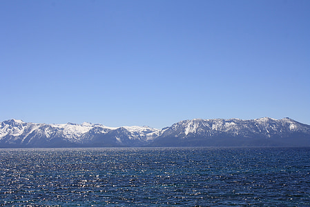 Lake tahoe, Nevada, hory, scenérie, Príroda, jazero, zasnežené hory
