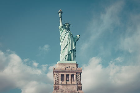 雕像, 美国, 自由, 美国, 纽约, 新增功能, dom