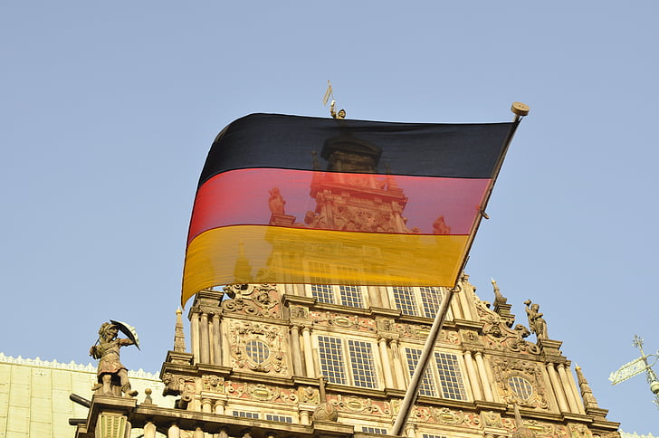 Bandierina della Germania, Germania, oro rosso nero, bandiera, colori nazionali, colori di Germania, Brema