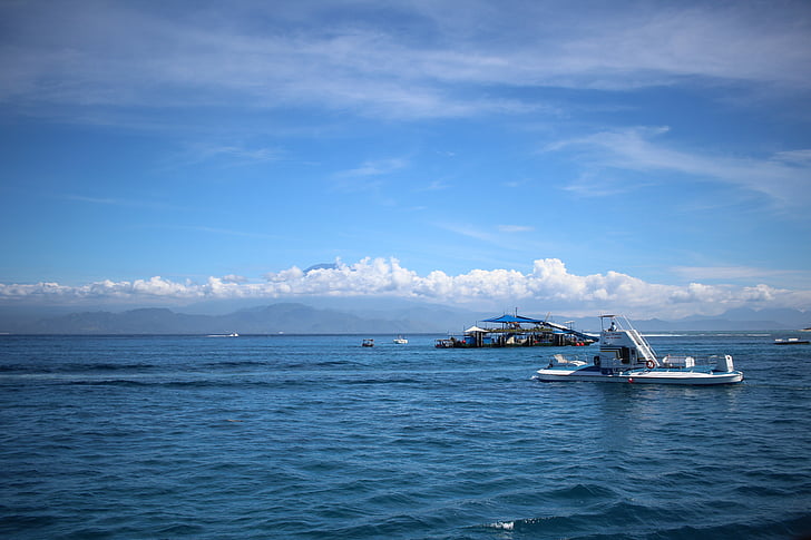 sea, blue sky, yacht, vacation, nautical Vessel, nature, blue