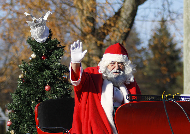 Santa, défilé, Christmas, célébration, vacances, Claus, tradition