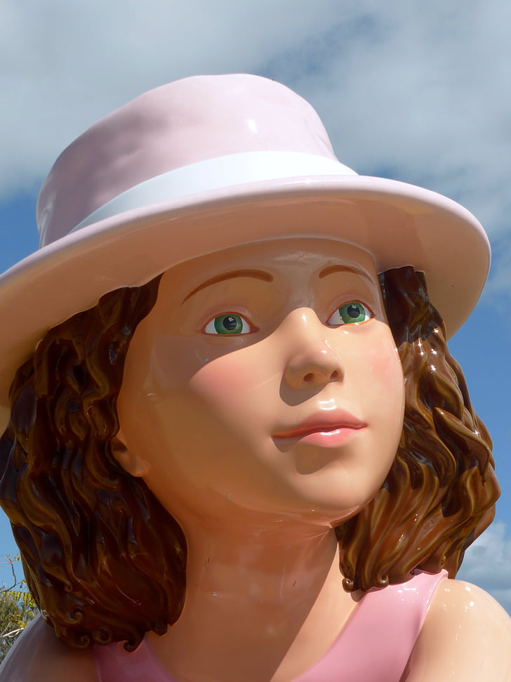 dummy, woman, girl, hat, face, vision, plastic