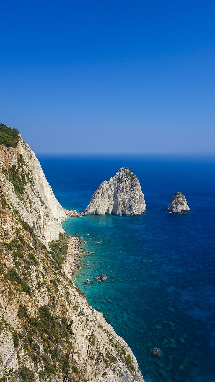 Клиф, Закинтос, Гърция, море, рок, синьо, крайбрежие