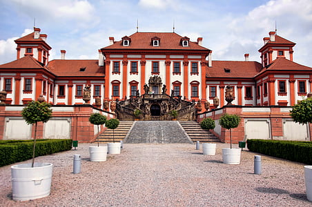 sõlmitud Trooja, Praha, Palace, Castle, trepp, Residence, arhitektuur