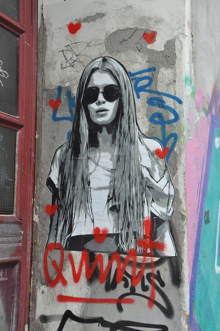 Berlin, gatukonst, Graffiti, fasad, väggmålning, spray, Urban spree